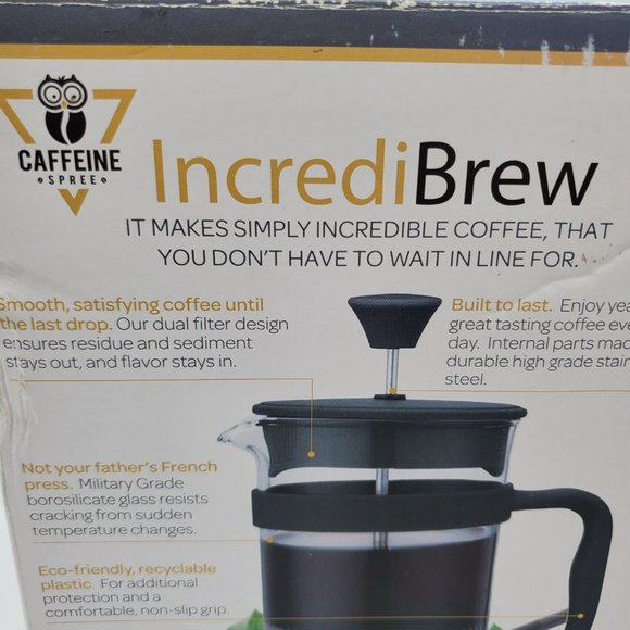 NIB CAFFEINE SPREE INCREDIBREW COFFEE PRESS - Picture 7 of 9
